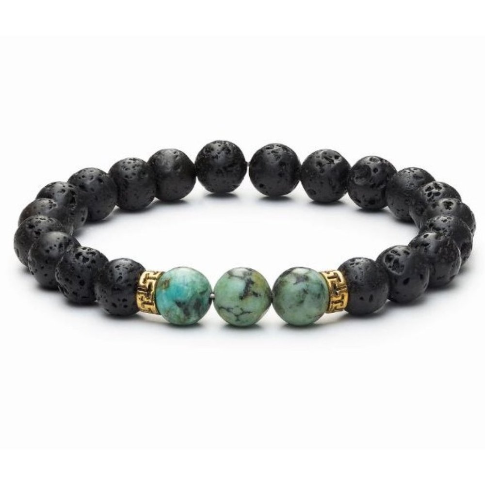 10mm African Turquoise Diffuser Beaded Stretch Bracelet